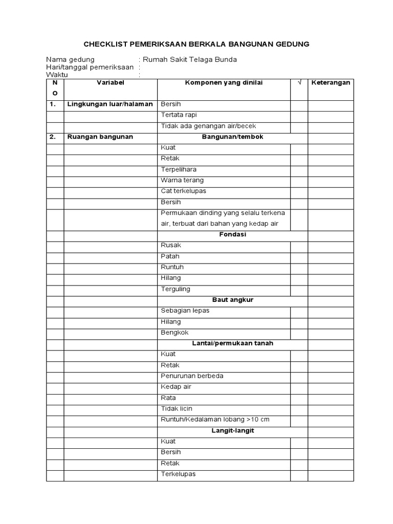 Pemeriksaan kondisi bangunan properti second