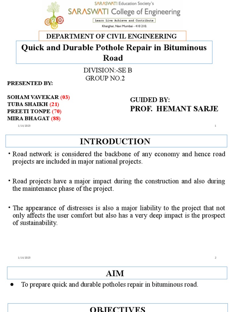 Quick Pothole Repair Techniques | PDF