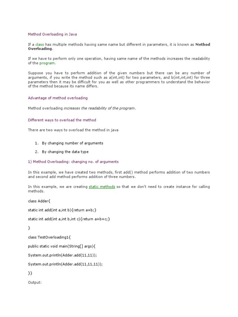 Method Overloading in Java: A Guide to Increasing Readability Through ...