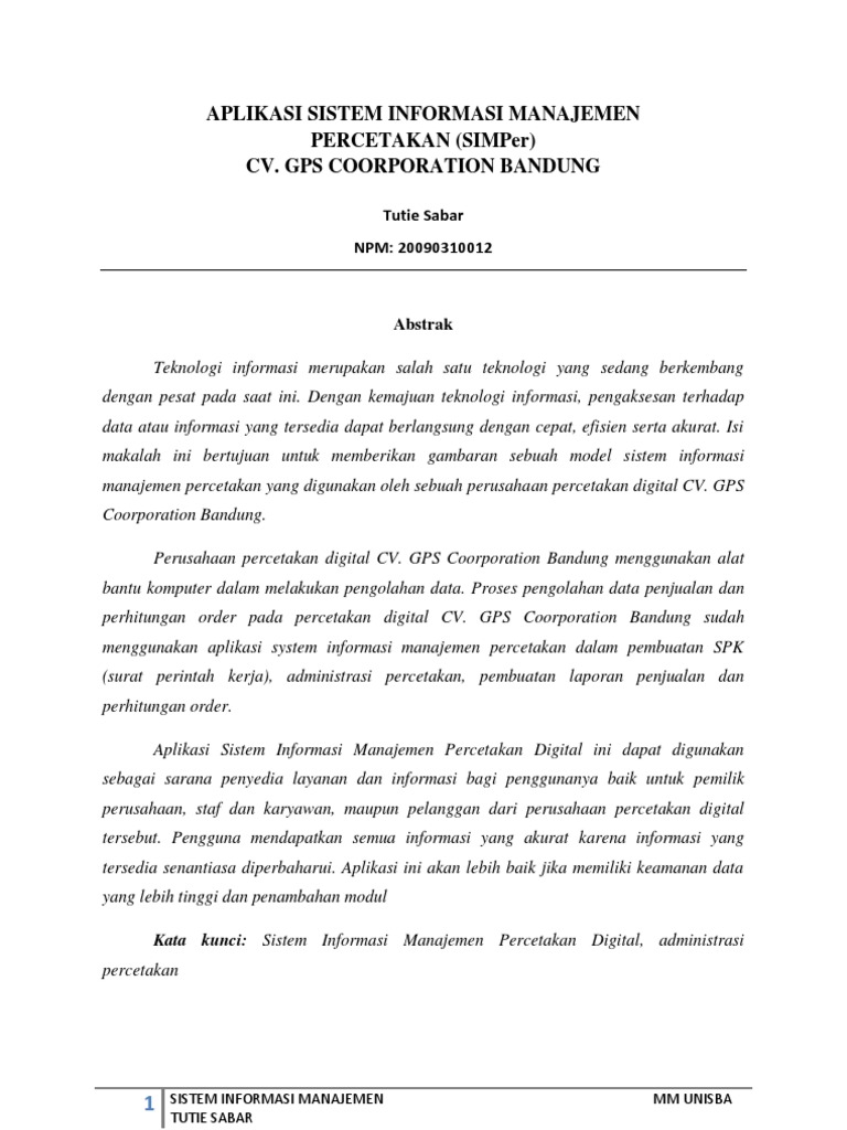 Makalah Sistem Informasi Manajemen