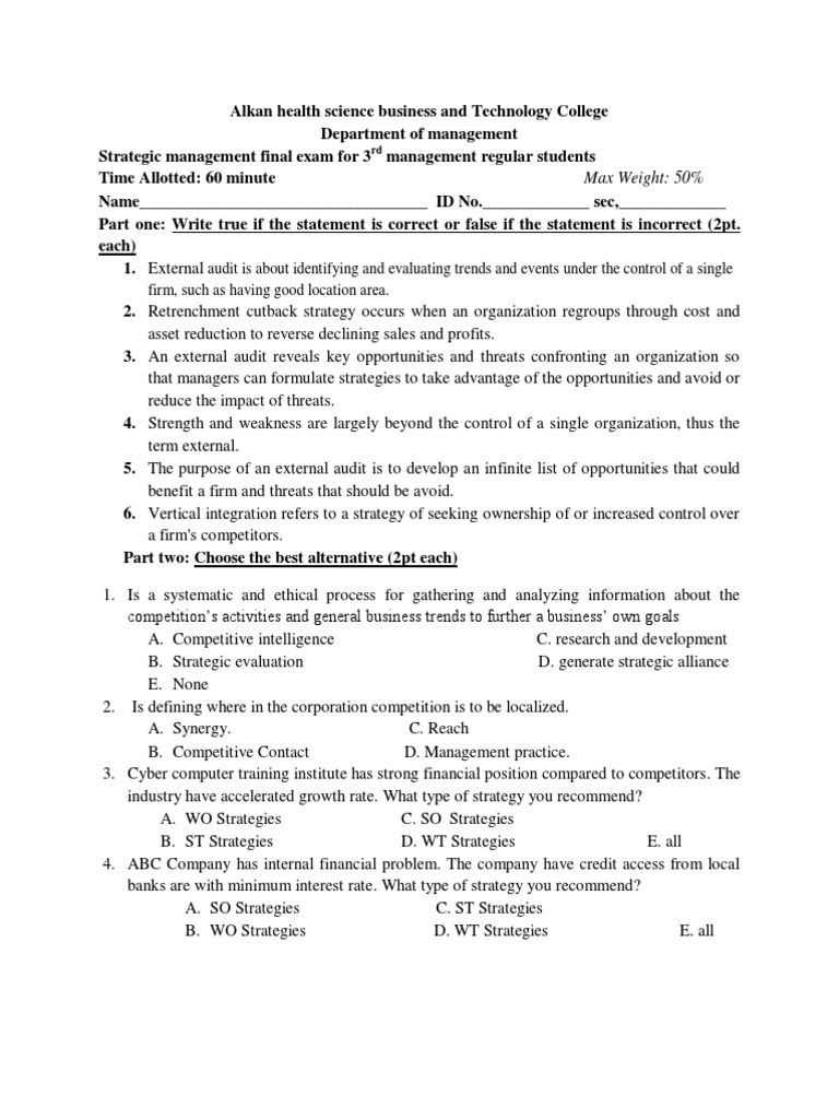 Code one pdf strategic management audit
