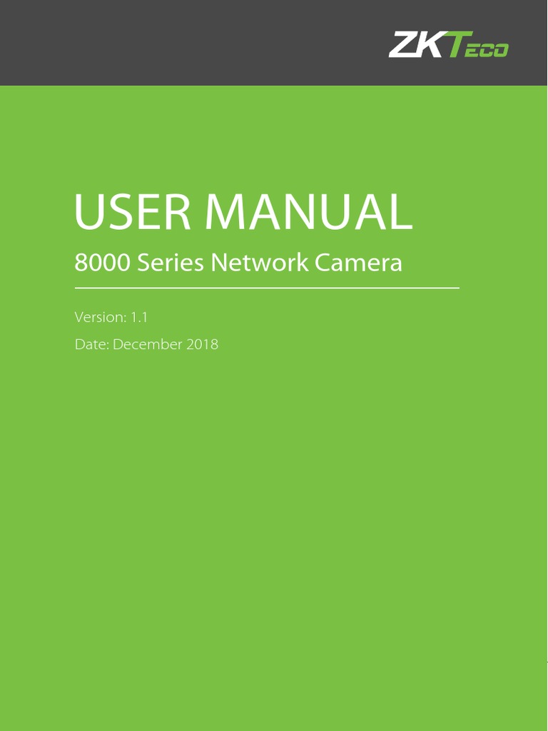 A comprehensive user manual for the 8000 series network camera
