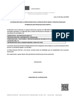 Autorización para La Operatividad para La Producción de Bienes y Servicios Esenciales 00001018-2020-Produce - Covid-Dvmype-I PDF