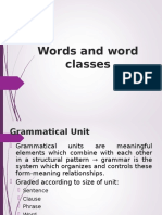 The Structure and Classification of Words