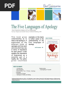 The Five Languages of Apology PDF
