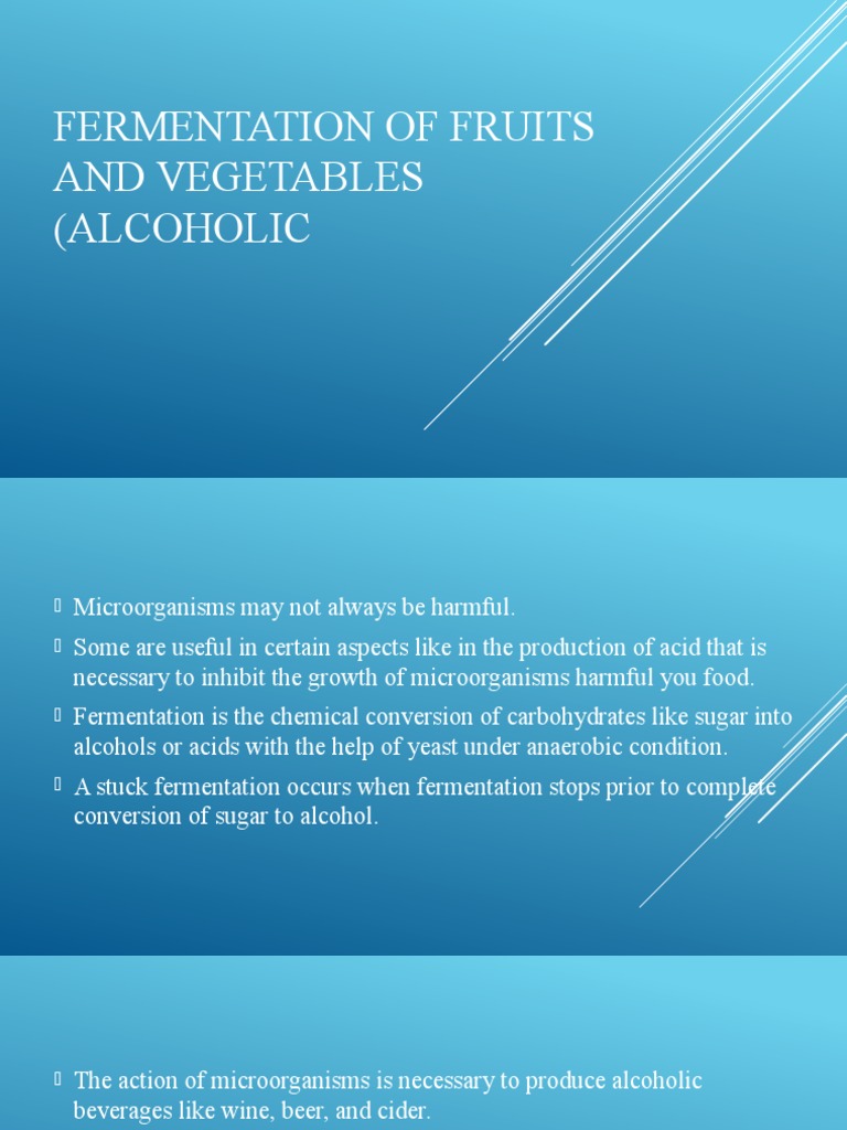 Alcoholic Fermentation of Fruits | PDF