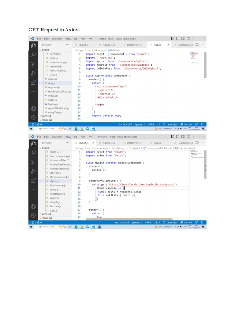 Axios Requests and Form Validation Guide | PDF