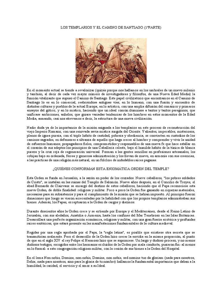 Los Templarios Y El Camino de Santiago (Completo) | PDF