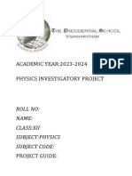 Physics Project 2023-2024