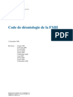Code de Déontologie de La FMH 2009-Suiza