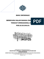 Buku Informasi Berkomunikasi Secara Lisan Dalam Bahasa Inggris Pada Tingkat Operasional Dasar