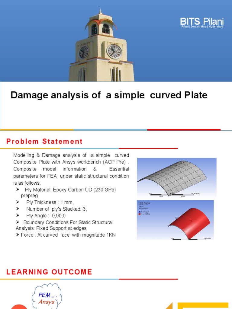 Curved Composite Plate Damage Analysis | PDF