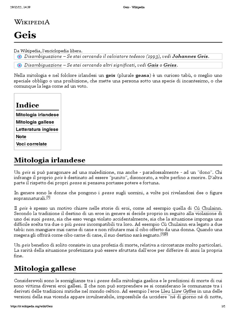 Geis - Wikipedia | PDF