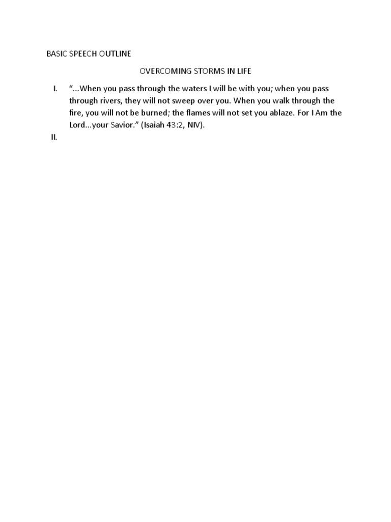 Basic Speech Outline | PDF