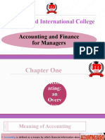 Accounting and Finance For Managers