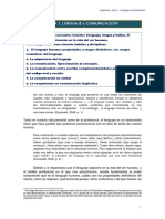 Tema 1. Lingüística. Lenguaje y Comunicación. PRIM INF PDF