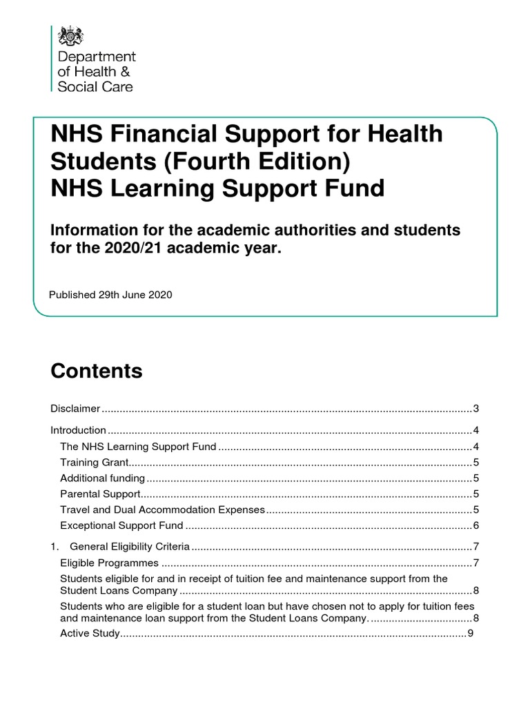 Nhs Financial Support For Health Students 4th Edition Learning Support