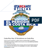Costa Rica Hoy Noticias: El Periodismo en Costa Rica