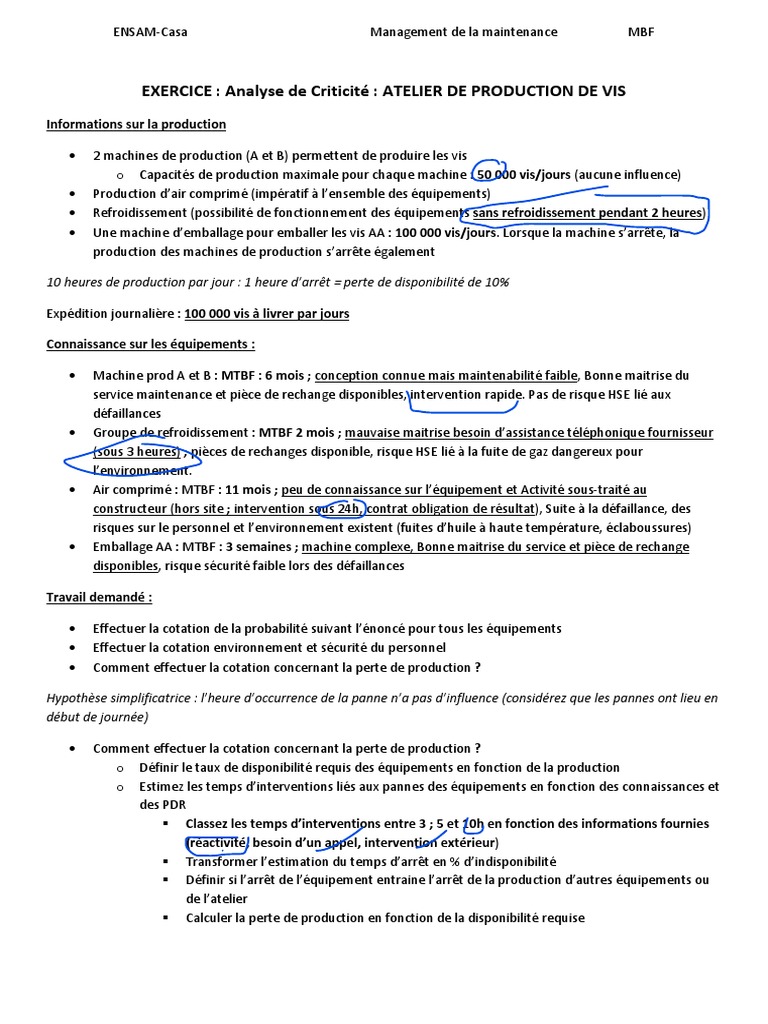 TD3 - Exercice MBF Corrigé PDF | PDF | Énergie et ressources | Science