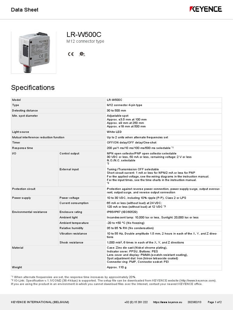 LR-W500C Datasheet PDF | PDF