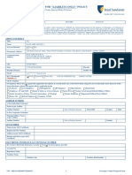 Standard Proposal Form For "Liability Only" Policy