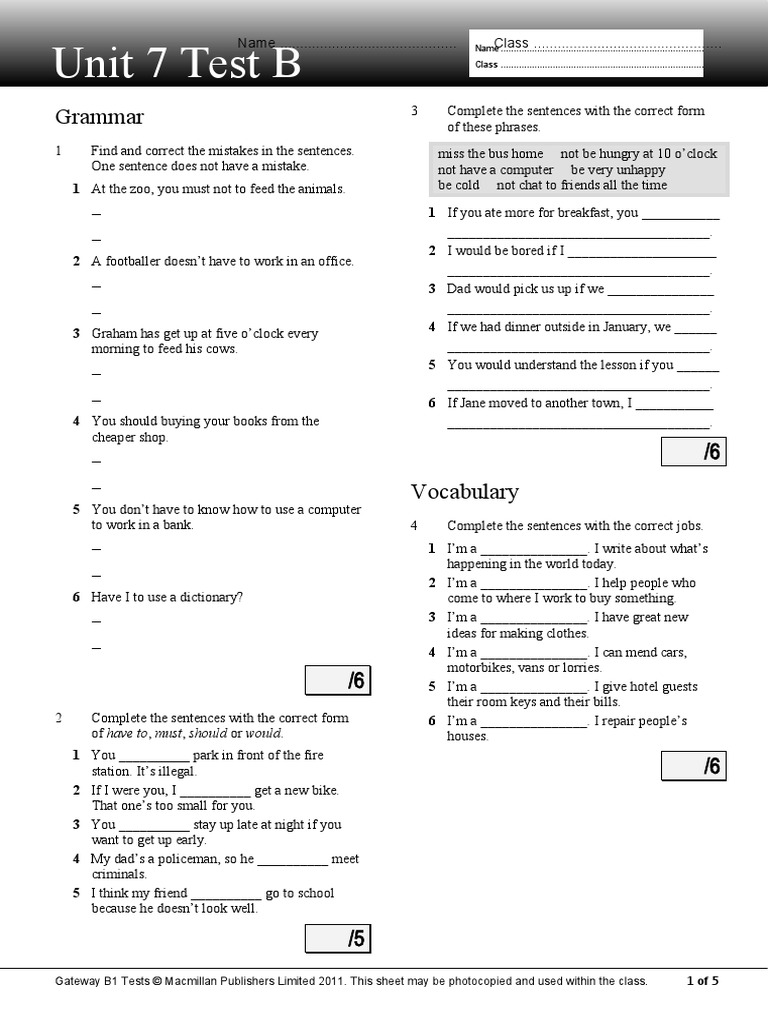 Gateway Test 7B | PDF | Career & Growth | Language Arts & Discipline