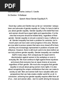 AP Gender Equality Speech