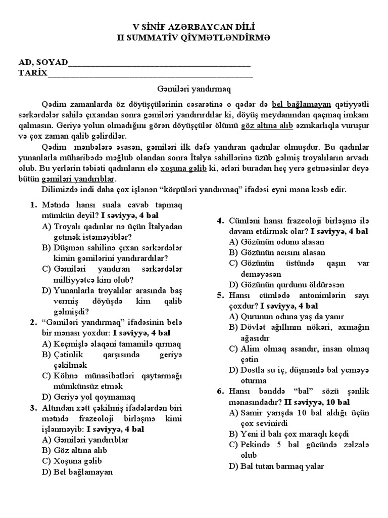 5 Az Dili Ii Summativ Pdf