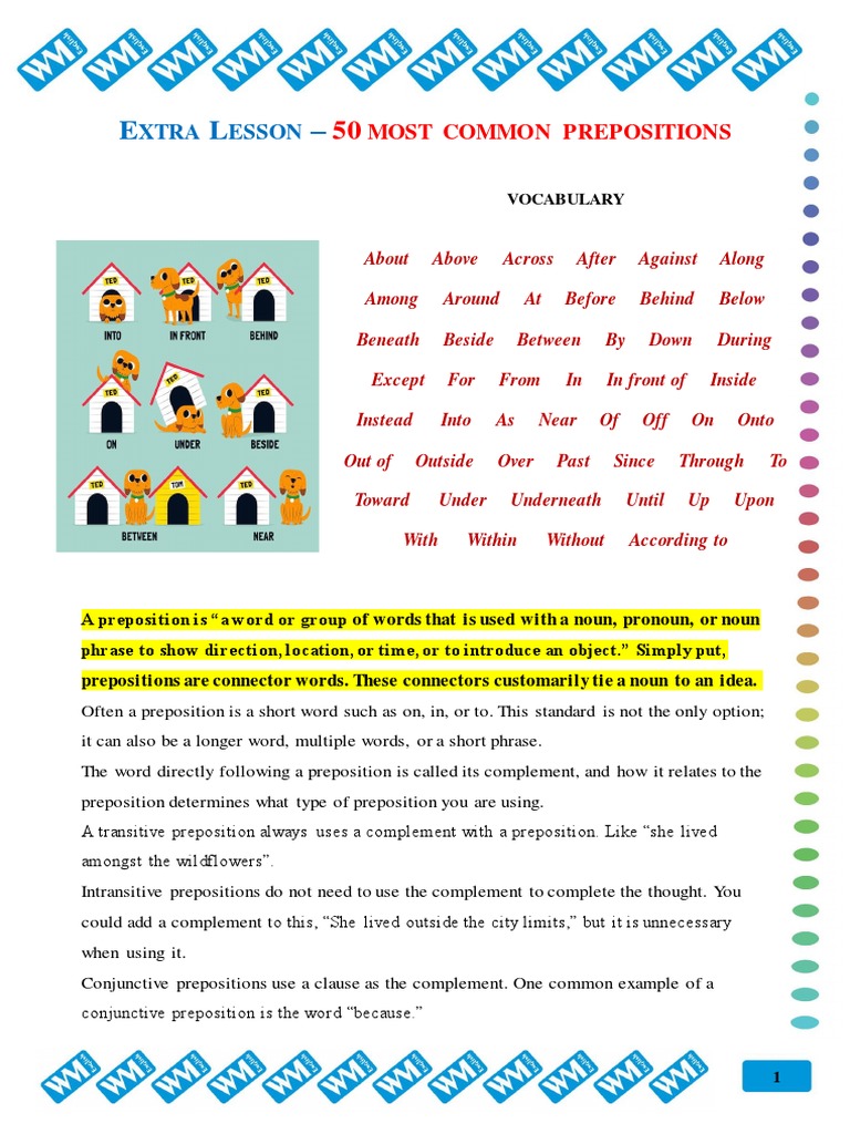 50 Most Common Prepositions: A Concise Guide to Understanding ...