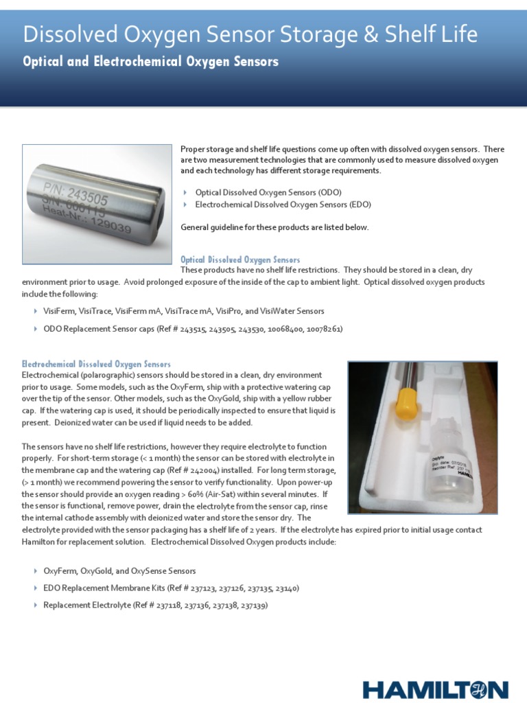 DO ShelfLifeInformation Rev3 PDF PDF Electrochemistry Shelf Life