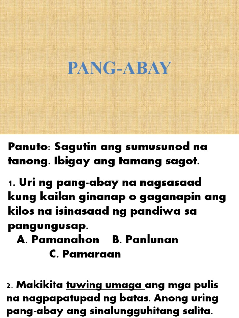 Pang Abay | PDF