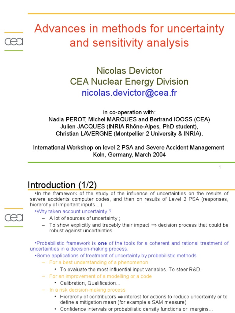 Advances in Sensitivity Analysis Methods | PDF