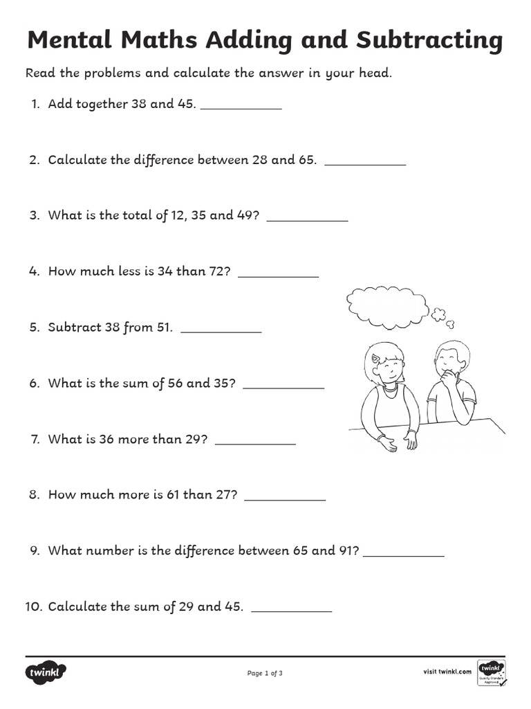 Mental Maths Adding and Subtracting Grade 4 PDF | PDF