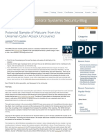 Potential Sample of Malware From The Ukrainian Cyber Attack Uncovered PDF