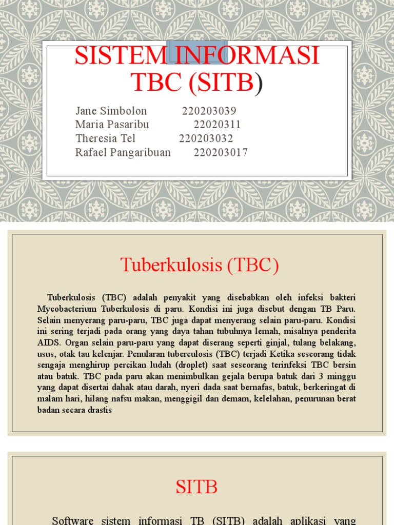 Aplikasi Sistem Informasi TBC (SITB) | PDF