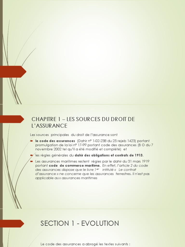 Sources du Droit de l'Assurance | PDF | Assurance | Dégâts
