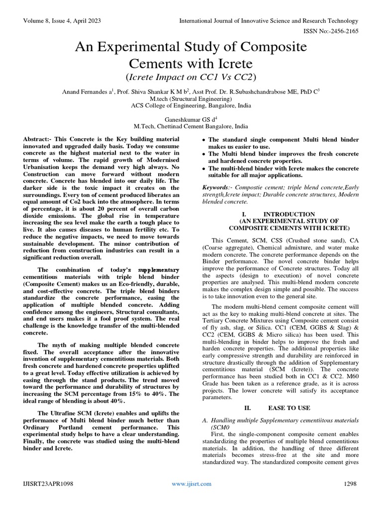 Eco-Friendly Composite Cements | PDF