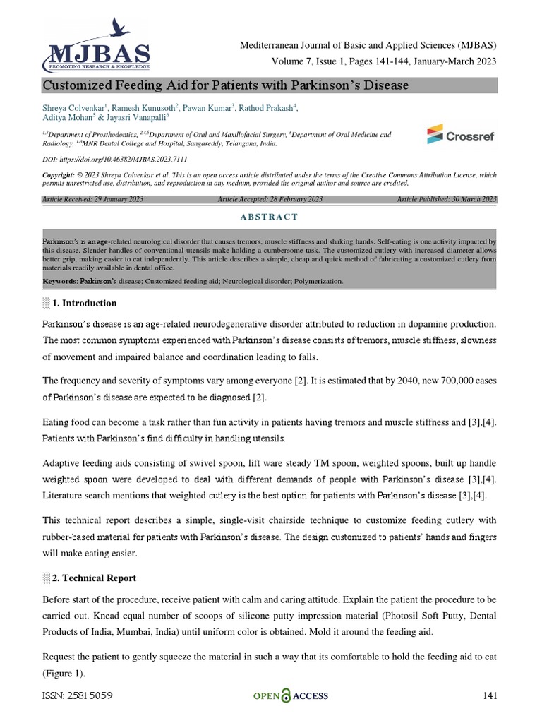 Customized Feeding Aid for Patients with Parkinson’s Disease PDF