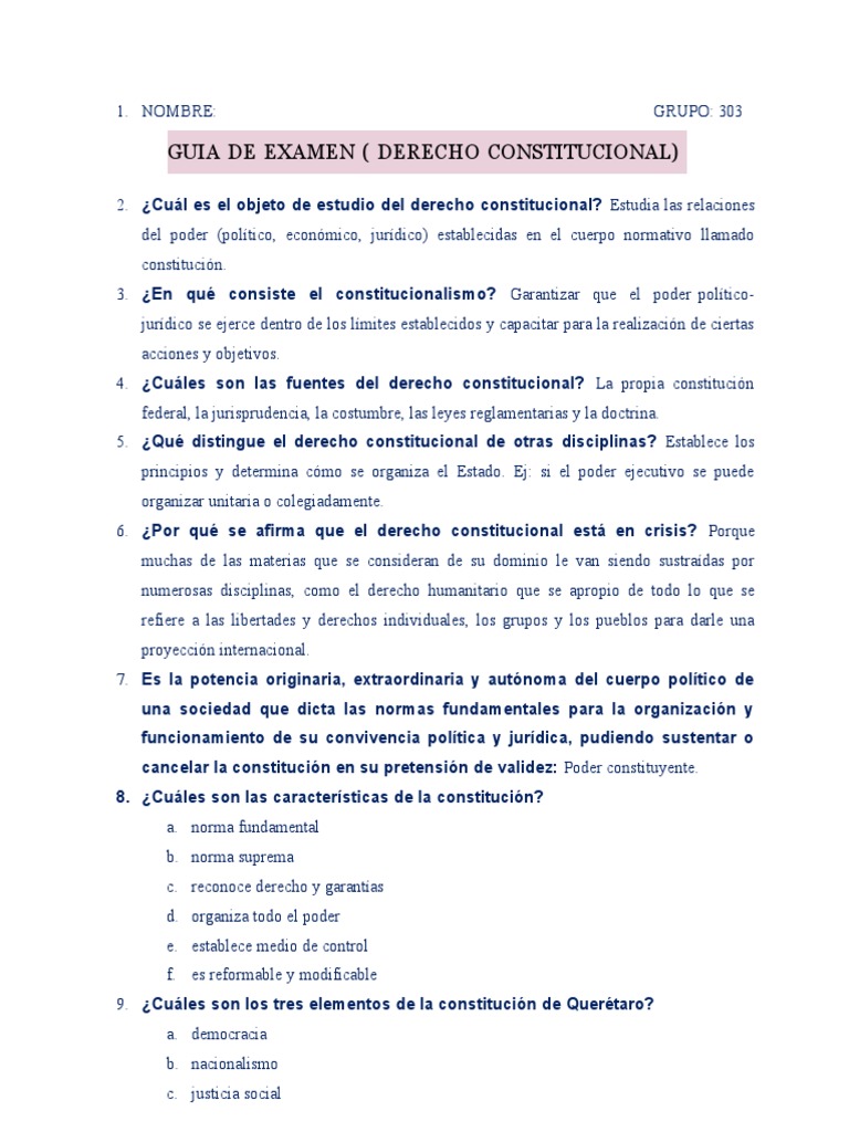 Guía de Derecho Constitucional 2023 | PDF