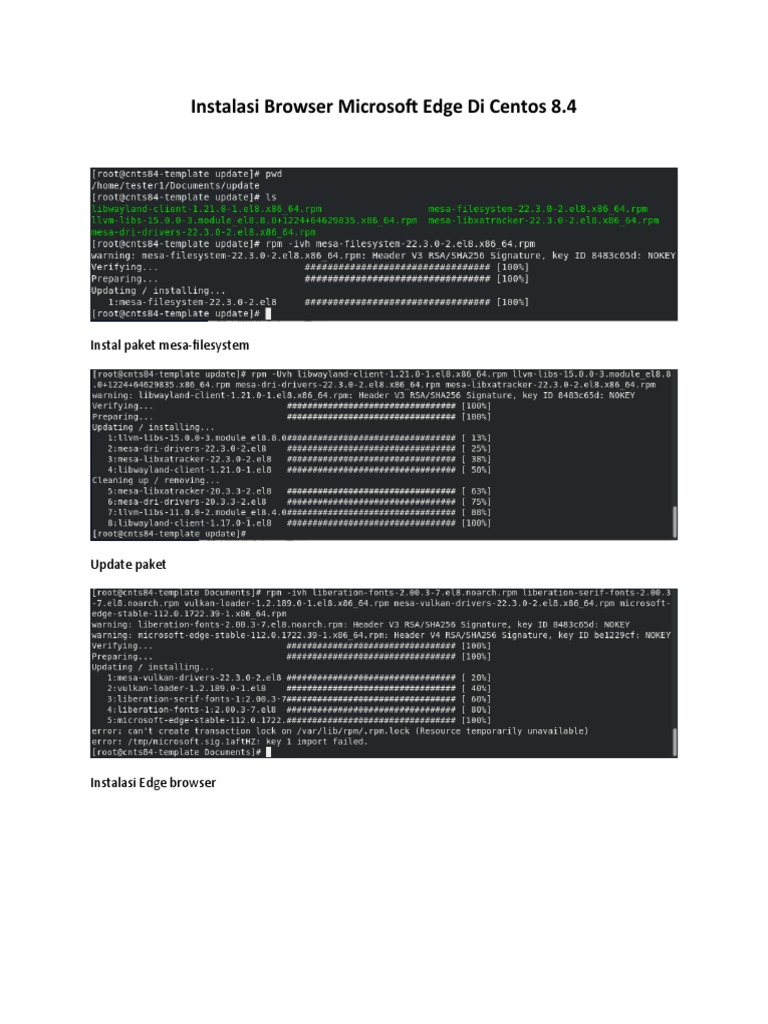 Instalasi Microsoft Edge di CentOS 8.4 | PDF