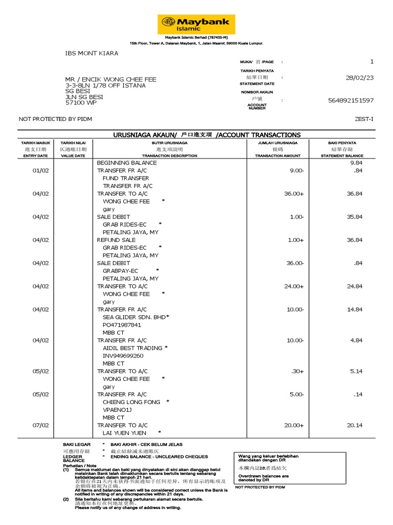 Account Transaction Summary Report | PDF