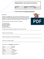 6º Ano Ingles RECUPERACAO PDF