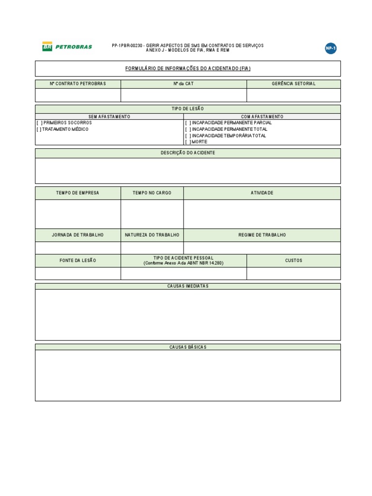 Anexo J - Modelos de FIA, RMA e REM (VERSÃO M) (1) (1) (1).xlsx | PDF