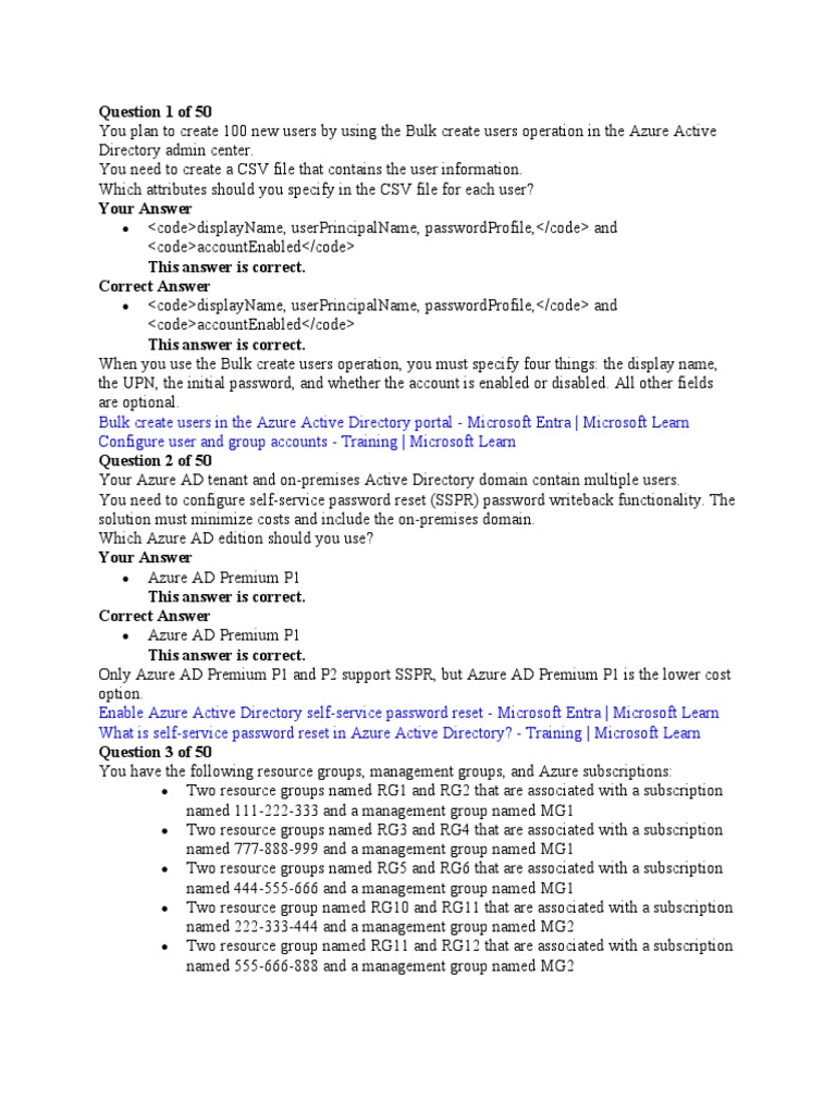 Bulk user creation in azure active directory attributes required in