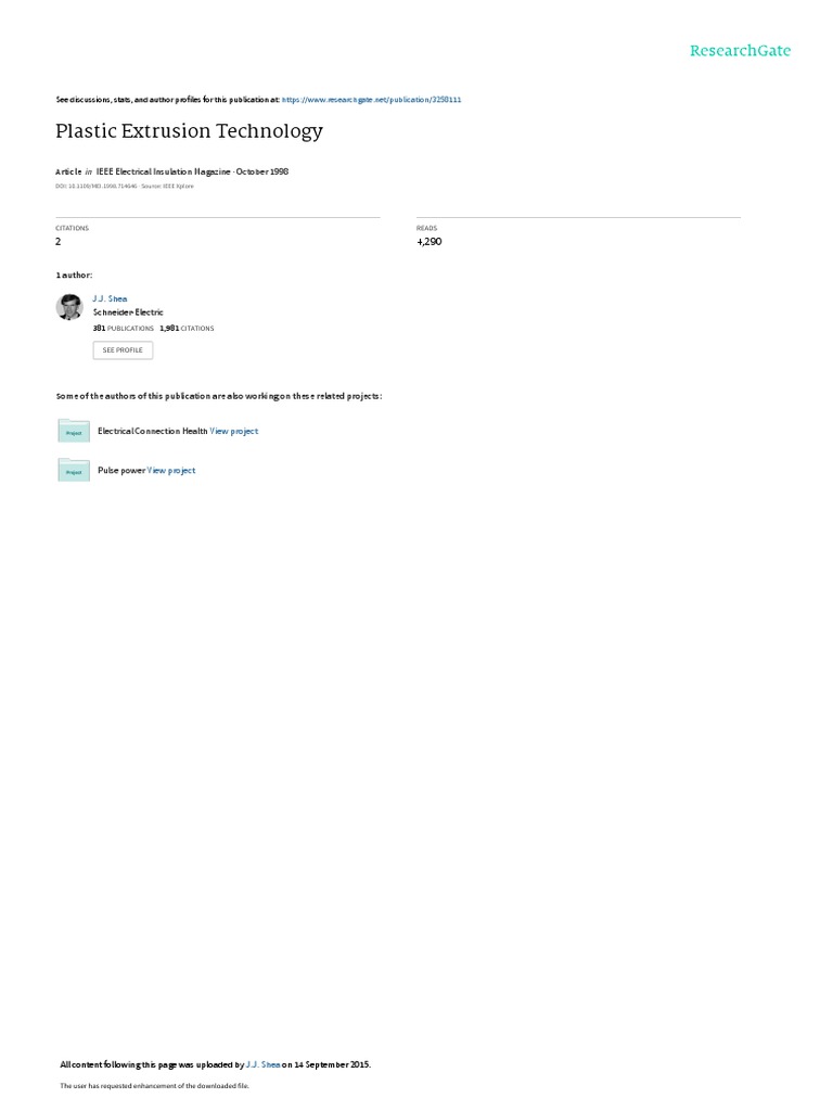 Plastic Extrusion Technology PDF | PDF