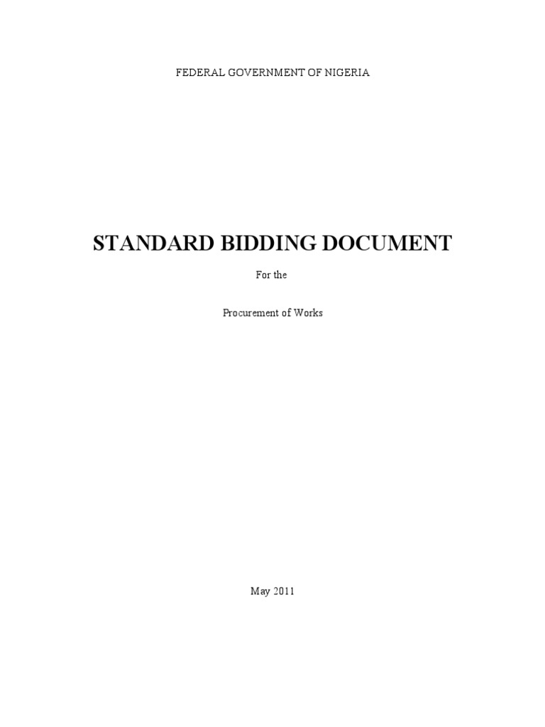 Standard Bidding Document for Works | PDF | Specification (Technical ...