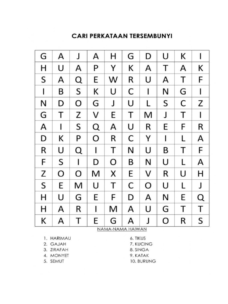 Cari Perkataan Tersembunyi | PDF