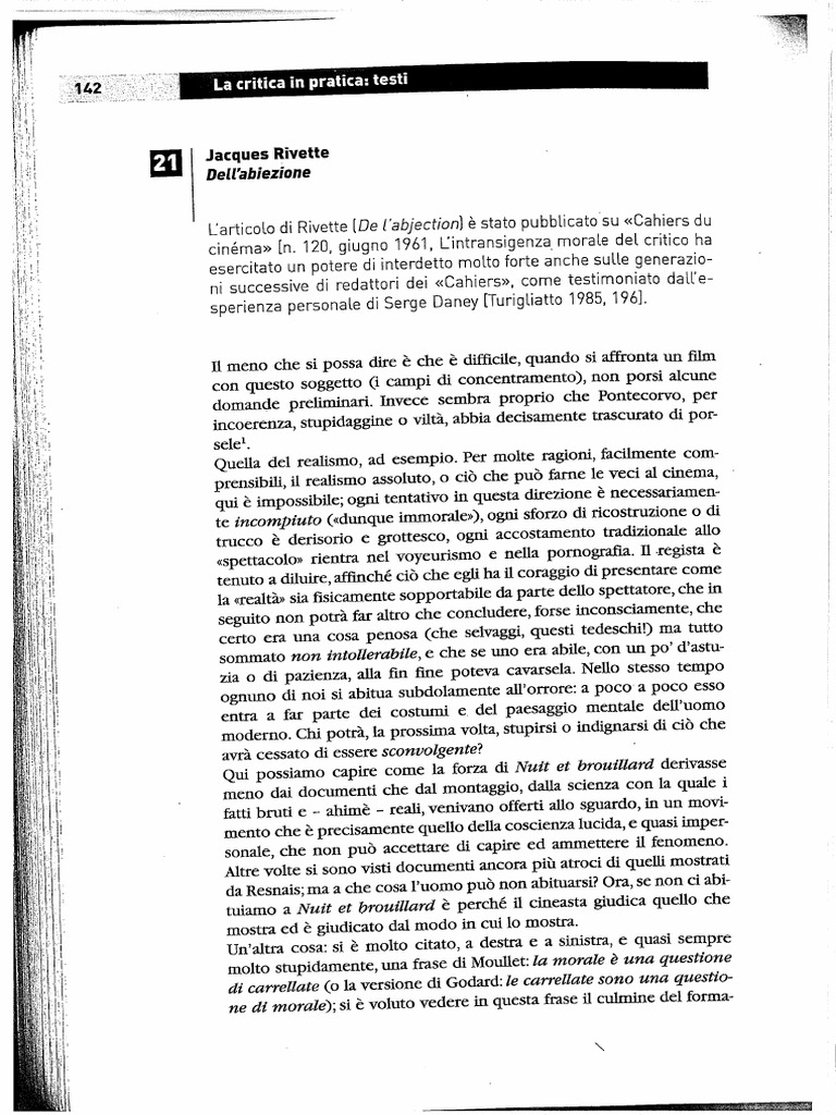 Jacques Rivette - Dell'abiezione | PDF