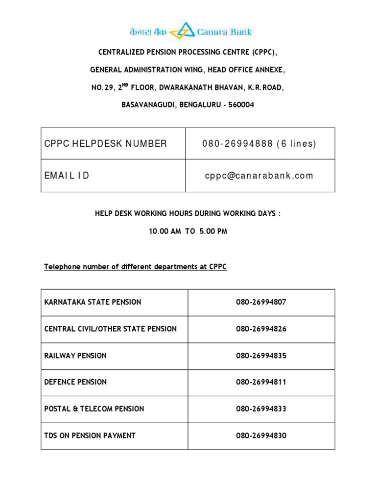 CPPC Help Desk Number PDF PDF