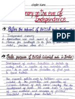 Indian Economy On The Eve of Independence Handwritten Notes PDF